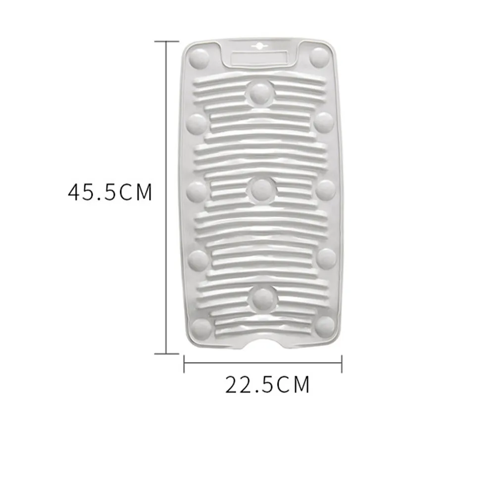 Grey Foldable Laundry Washboard Plastic Suction Cup Design Anti-Slip Stable Smooth Texture Gentle on Clothes Washing