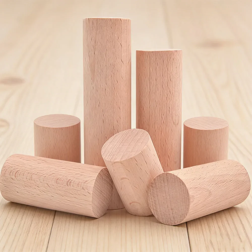 2-4Pc Dia 10/15/20/25/30/35/40/50/60mm Solid Round Wood Length 500mm DIY Construction Material Building Model Fine Wooden Strips