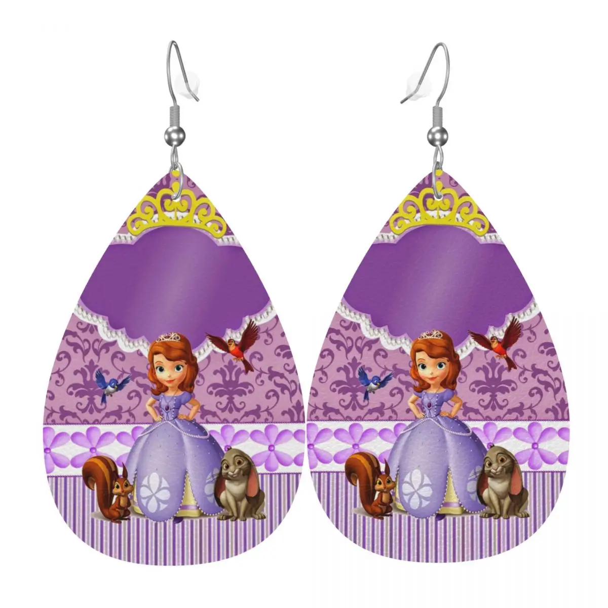 

Кожаные серьги-капли «София Первая» для женщин, легкие, модные, для вечеринок и праздников