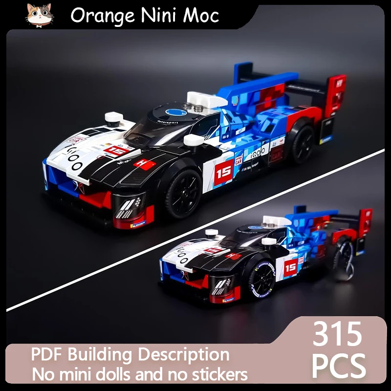 Modello di Auto Sportiva da Corsa Urbana MOC, Mattoncini da Costruzione, Auto Sportiva Ibrida V8, Tecnologia Modulare, Regalo per le Vacanze, Giocattolo da Assemblare per Bambini