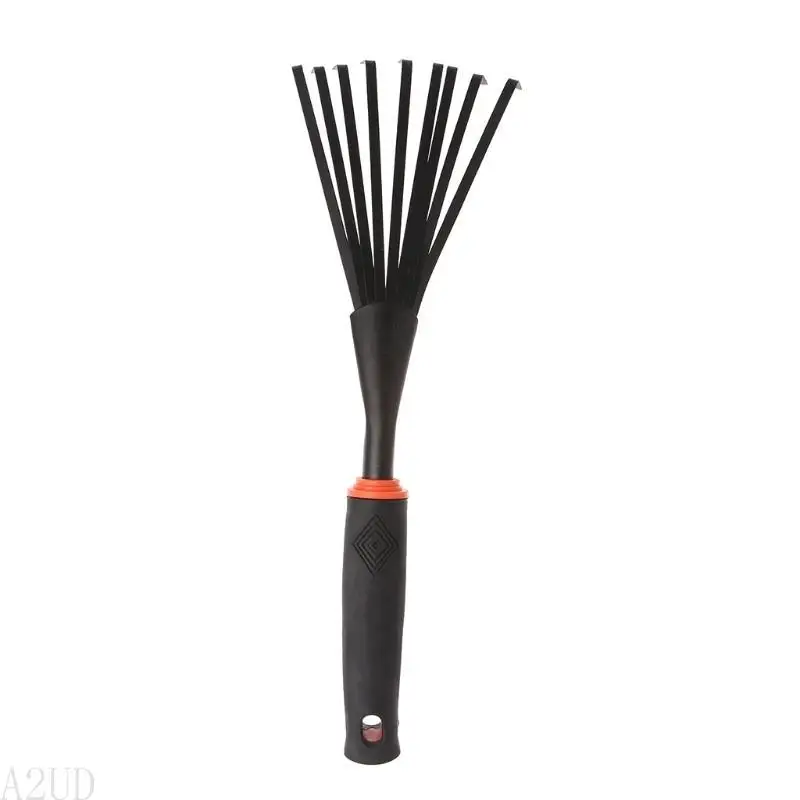 A2UD 1Pc Portable Mini 9 teeth Steel Rake For Home Garden Transplanting Tool