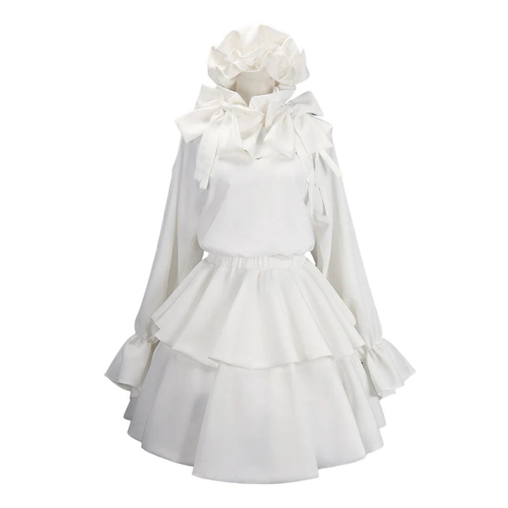 Alien Stage Young Sua Cosplay Costume Ruffle Bonnet Hat Bow Neck Collar Puff Blouse Double Layer Flounce Skirt Outfit Halloween view 2