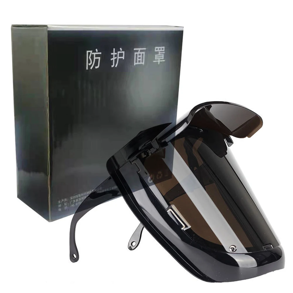 

PC Welding Facemask 180° Large View Wearable Welding Facemask 120℃ High Temperature Resistant for Arc Welding Grinding Cutting