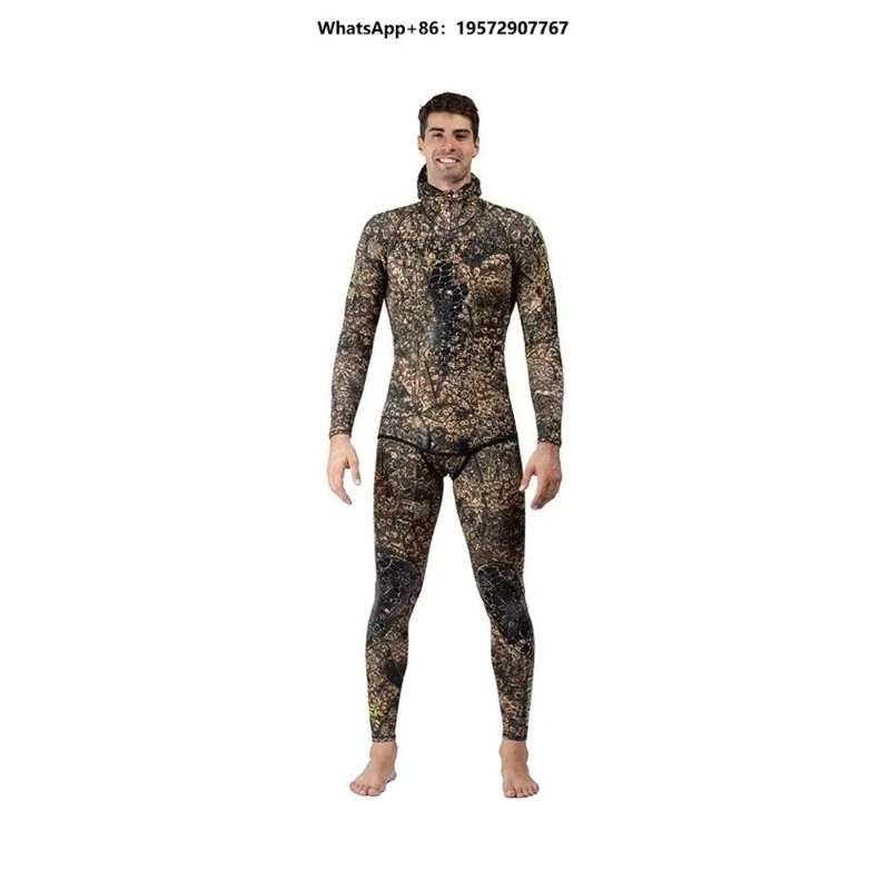 101 New Male Diving Suitwear-resistant Warm Thin Two-piece Professional Fishing Wetsuit