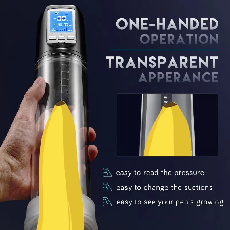 Hannibal Penile Vacuum Pump Penis Enlargement Enhancer Ring Electric Penis Pump Sex Toys for Men Male Masturbator Penis Extender