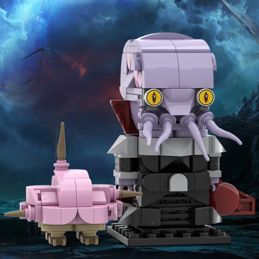 Gobricks MOC Game Baldureds Devourings Demons Brickheadzs Building Blocks Model illithid Bricks Parasitic Monster Toy kids Gift
