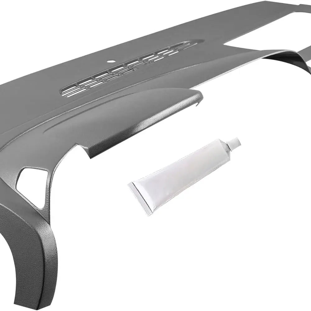 

Цельный формованный чехол на приборную панель, совместимый с Silverado Sierra 2007-2013 с двойным отсеком для перчаток, цвет «Темный титан» - Сделано в