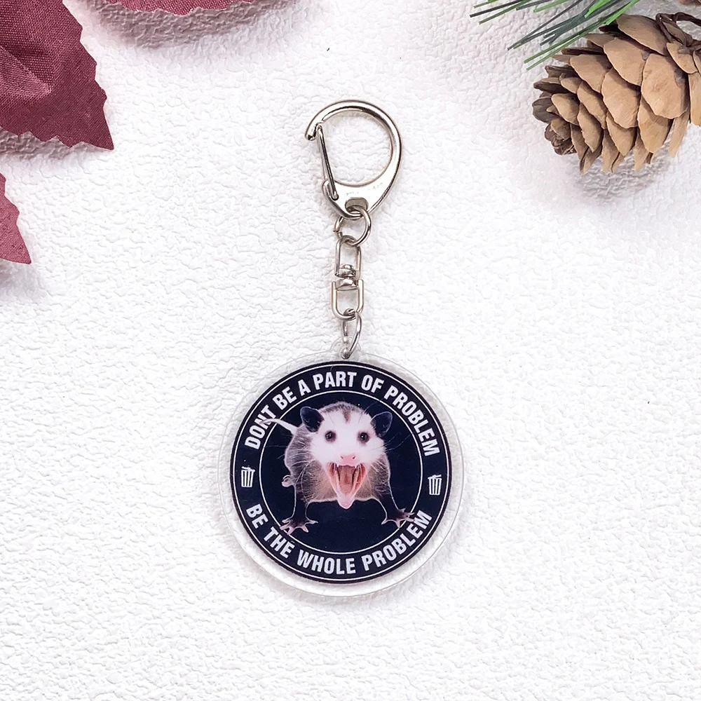 11 Stück Opossum Didelphidae Zitate Schlüsselanhänger Zubehör Acryl Niedliche Charms Anhänger für Tasche Lustiger Schlüsselhalter Rucksack Dekoration – Detail 8