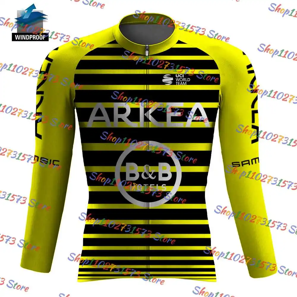 2024 Arkea B&B Cycling Men‘s Winter Cycling Jersey Long Sleeve Windproof Rode Bike Mtb Maillot Ropa Ciclismo