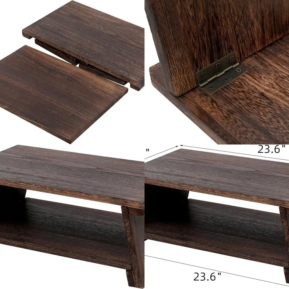 

Vintage Japanese Solid Wood Coffee Table, Minimalist Design, Ideal for Meditation, Natural Aesthetics, Dimensions: 19.7x11.8x7.9