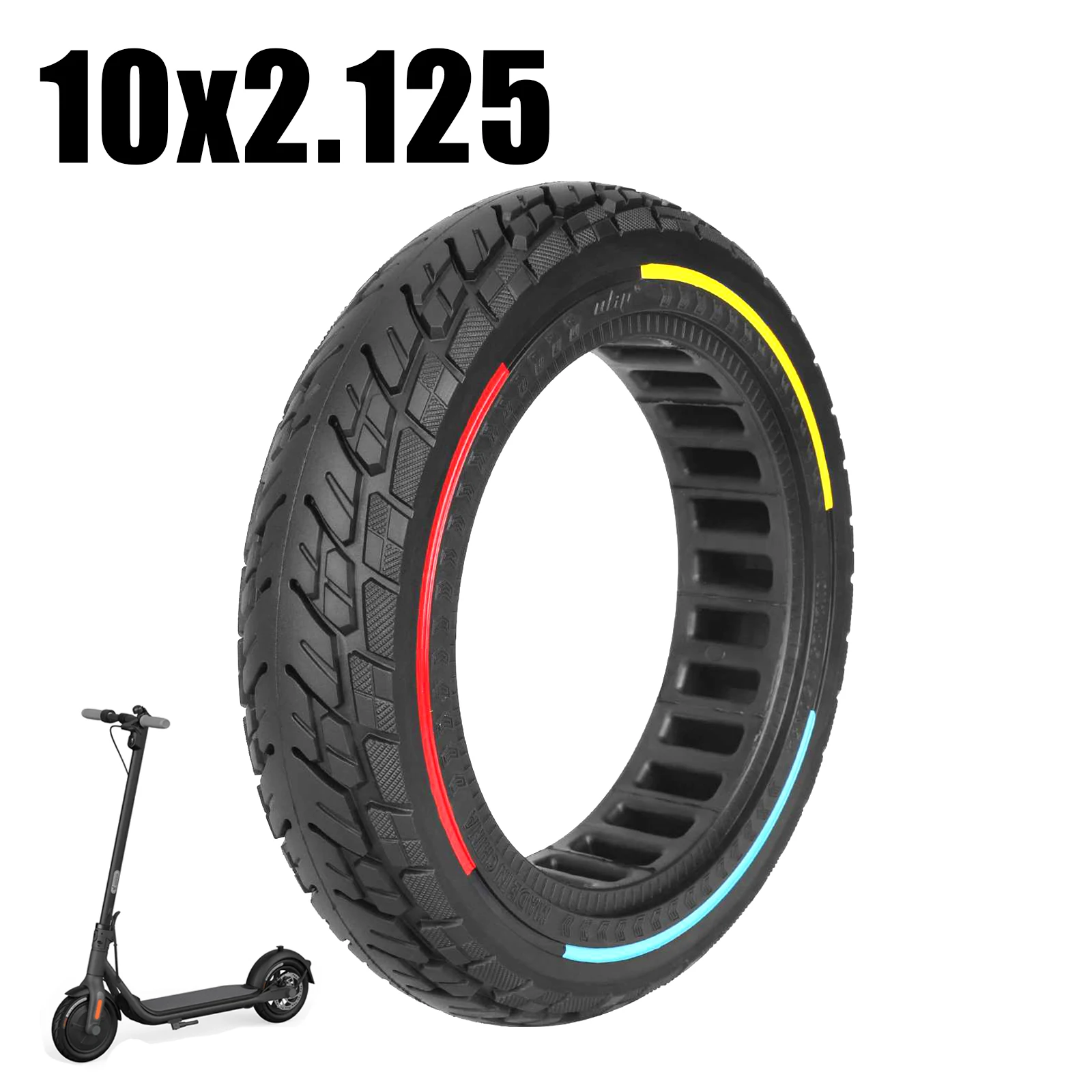 Ulip 10x2.125 Off-road Solid Tire For Xiaomi 4 Scooter & Ninebot F20 F30 F40 250x54 Puncture-resistant Tubeless Tyre Accessories