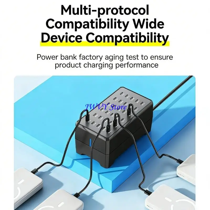 573A Efficient 30 Port Type C Charging Stand Many Gadget Support Space Optimized