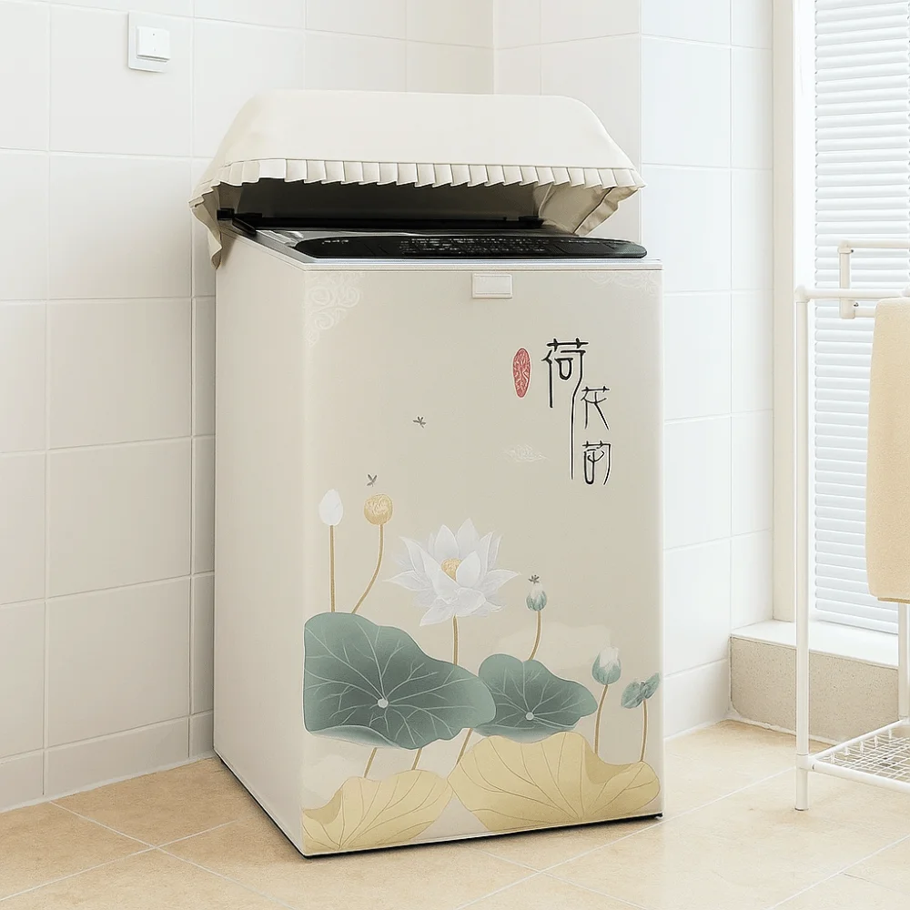 غطاء قماش مقاوم للماء غطاء الغسالة مضاد للغبار والبوليستر غطاء مقاوم للغبار واقي من الشمس غطاء علوي مفتوح ديكور المنزل