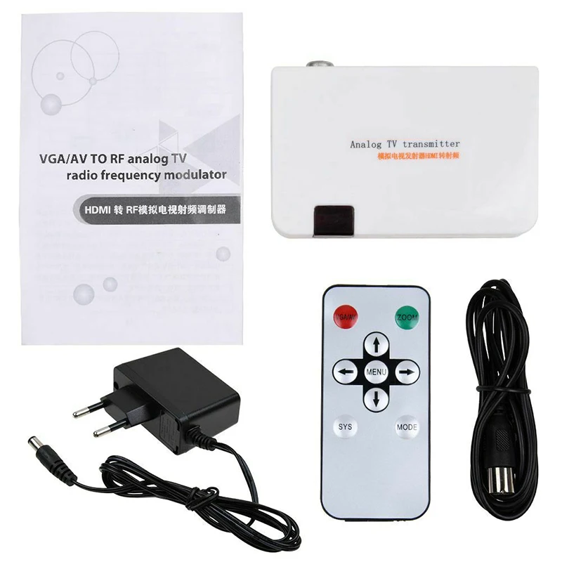 

HDMI-compatible to RF Coax Converter Adapter 1080P HDMI to TV Modulator Digital Signal to RF Analog Signal TV Transmitter Box