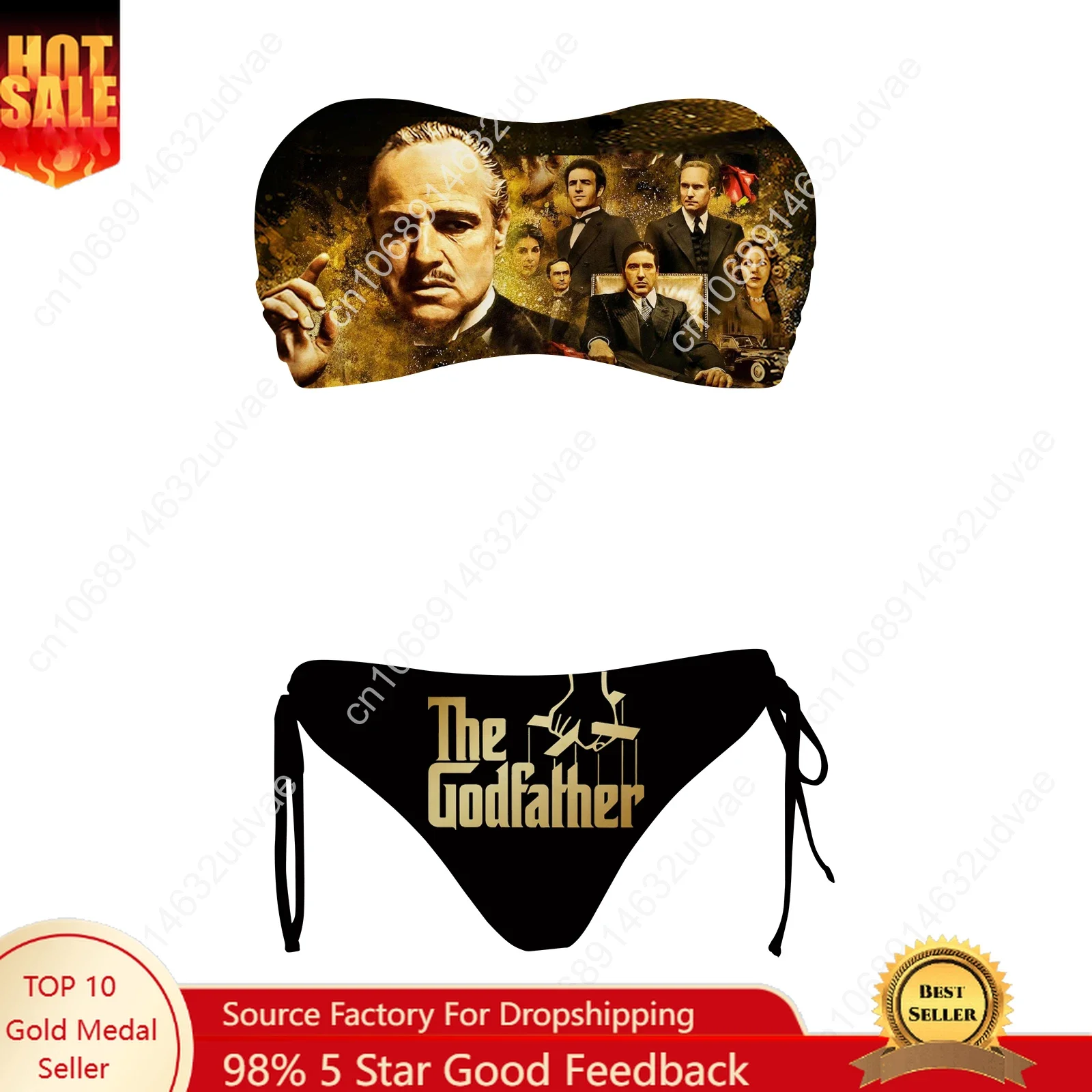 The Godfather Swimsuit Womens Drawstring Two Piece Set Bathing Suits Personalized Swimwear Pool Party Bikini Customize Beachwear