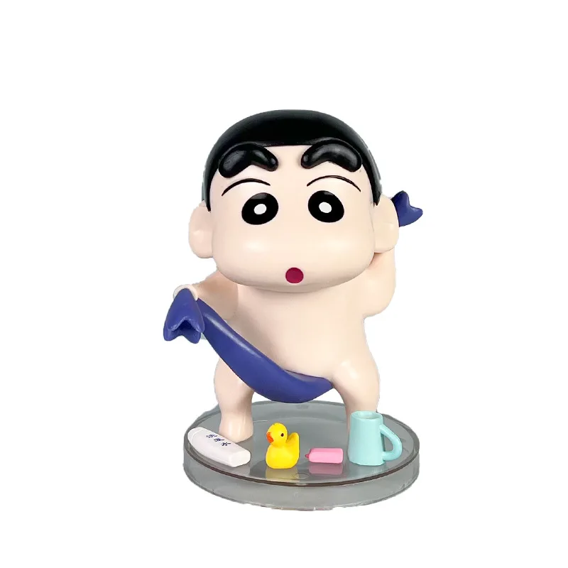 13cm shinchan figura de ação anime crayon shin-chan figuras gk banho boneca ornamentos bonito menina decoração desktop decorar brinquedo