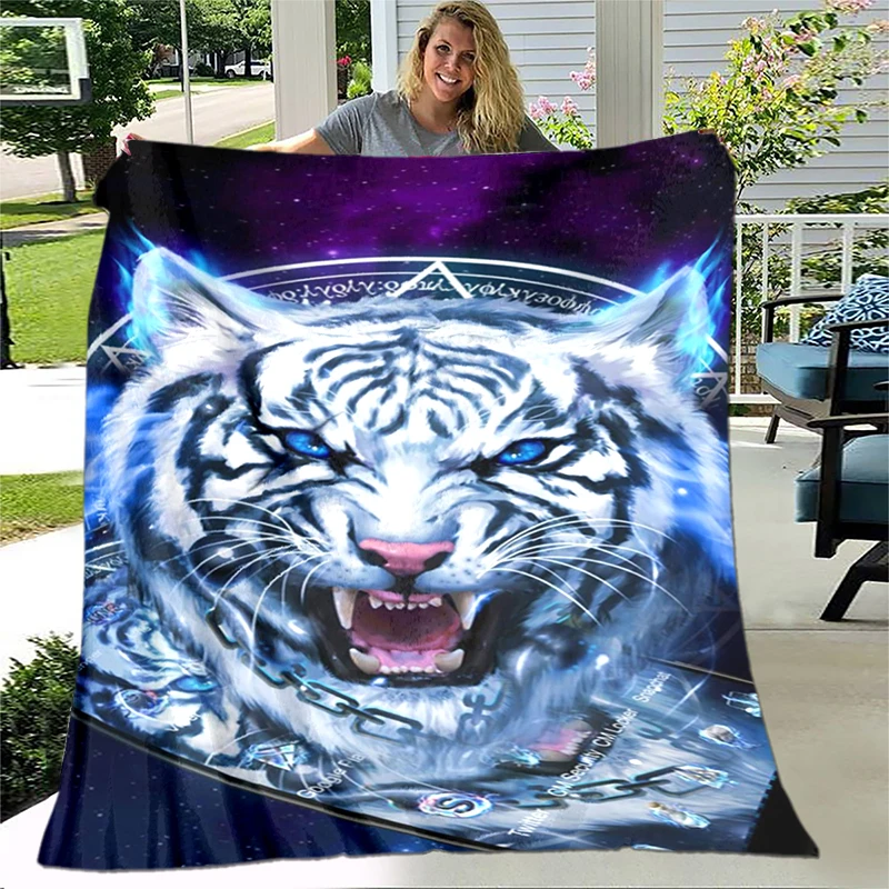 

Мягкое теплое одеяло с принтом Тигра для гостиной, дивана, дивана, офисные подарки, фланелевые покрывала, Прямая поставка, кровать для спальни