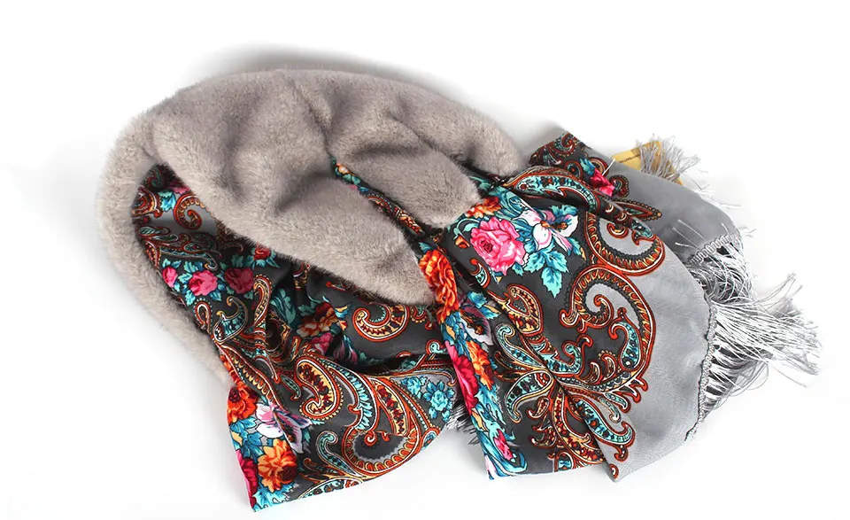 Faux Nerz Pelz Kapuze Hut für Frauen Winter Warm Luxus Full Pelt Faux Nerz Pelz Schal Hut Stilvolle Modische Weibliche Outdoor Headsca – Detail 17