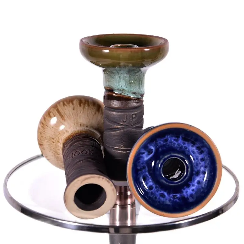 DEJAYA Cuenco de cerámica para cachimba con un agujero Cabeza de Pipa Shisha Sabor Narguile Pipa Chicha Accesorios para fumar