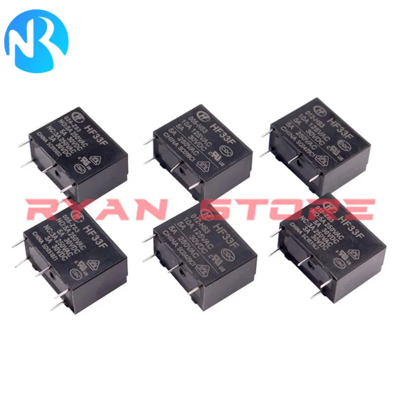 5szt Przekaźnik JZC HF33F HF32F G 005 009 012 024 HS3 HS ZS3 4P/5Pin 3A 5A 10A HF32F-005-HS3 32F 012 ZS3 HF33 024 ZS3 JZC-33F-012-ZS