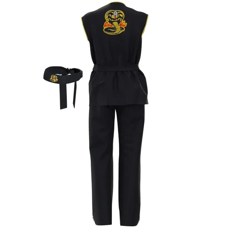Karate Kid Cobra Kai Uniforme Costume Cosplay Tory Nichols Robby Keene Vestito Top Fascia Pantaloni Festa di Halloween Kid Abiti per adulti
