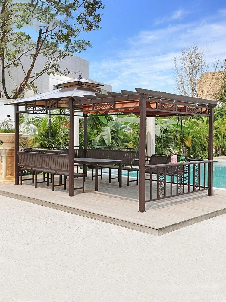 

Outdoor pavilion, grape trellis, canopy, villa, courtyard garden, leisure roof terrace, arbor flowers