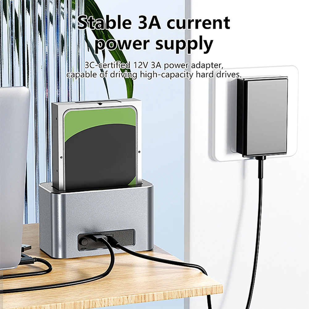 Hard Drive Dock SAS To USB 3.0 Adapter 5Gbps 2.5 3.5 Inch SATA HDD SSD Reader Support Up To 20TB for 2.5/3.5 in SATA/SAS HDD SSD