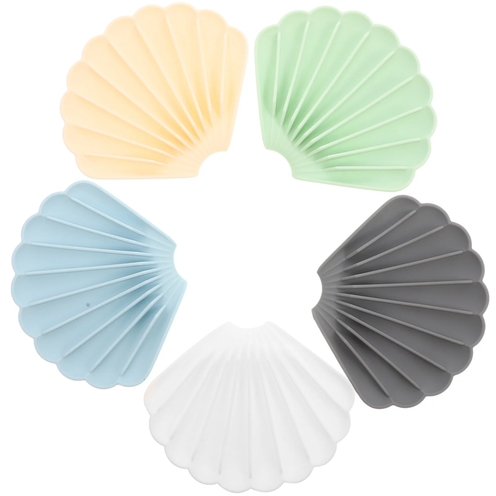 

5pcs Silicone Shell Dish Draining Hole Self-Draining Holder For Bathroom Kitchen Household Multi-Function Tray Storage Box