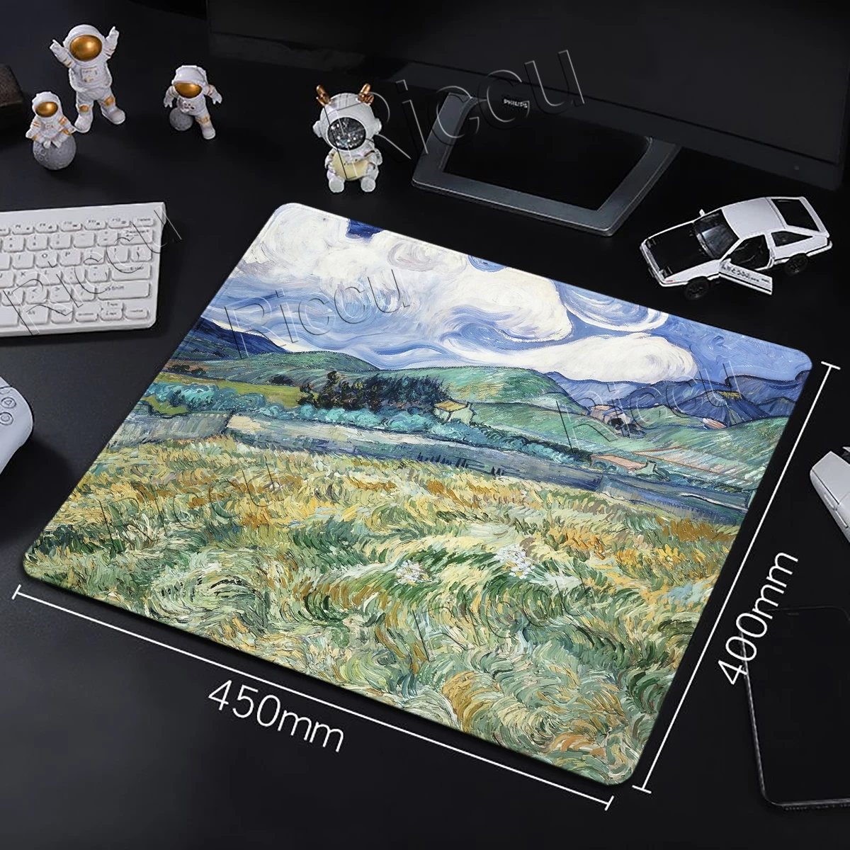 Van Gogh Oil Painting The Starry Night Mouse Pad Small Gaming Laptops Computer Keyboard Mats PC Accessories Non-slip Rubber Rugs
