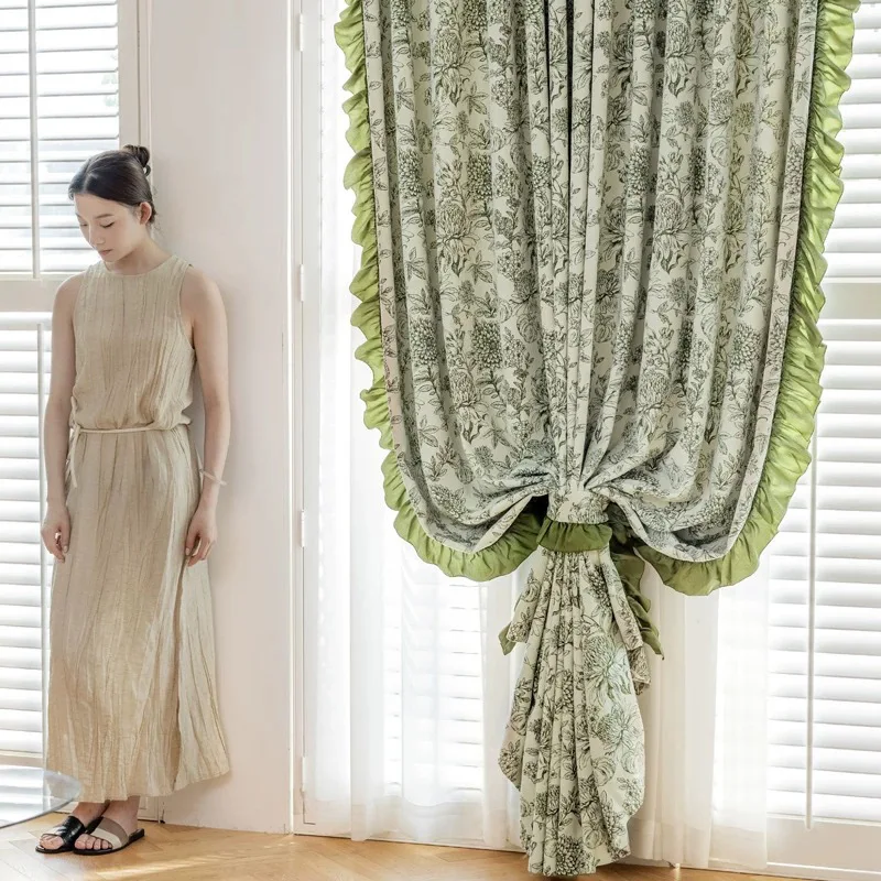 

New French Chenille Jacquard Curtains for Living Room Bedroom Blackout Vintage Bedroom Living Room Garden Curtains Customize