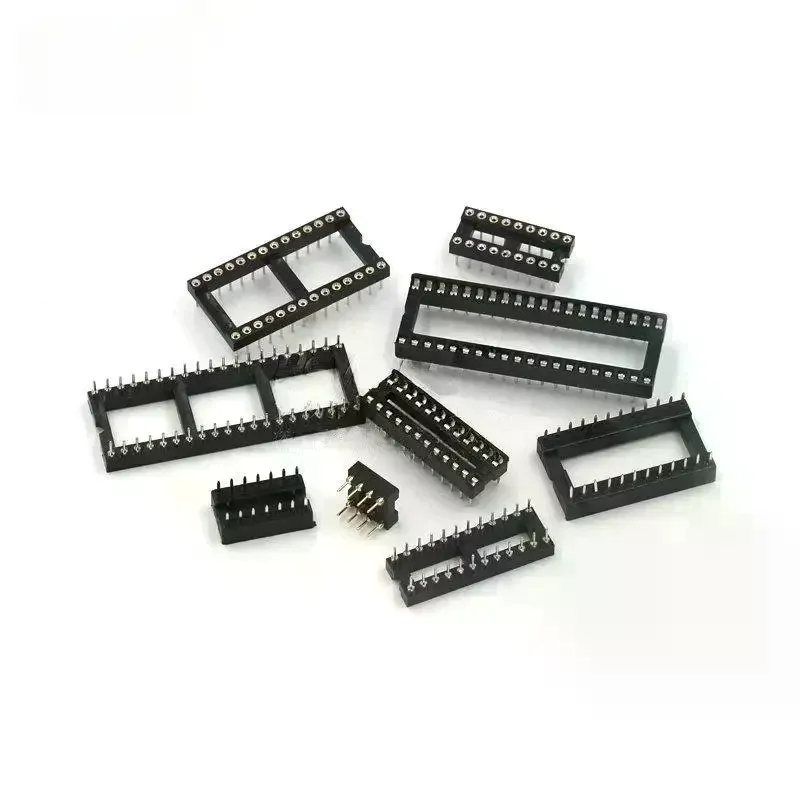 10Pcs DIP6 DIP8 DIP14 DIP16 DIP18 DIP20 DIP28 DIP40 Pins Round Hole IC Socket Connector DIP 6 8 14 16 18 20 24 28 40 Pin Socket
