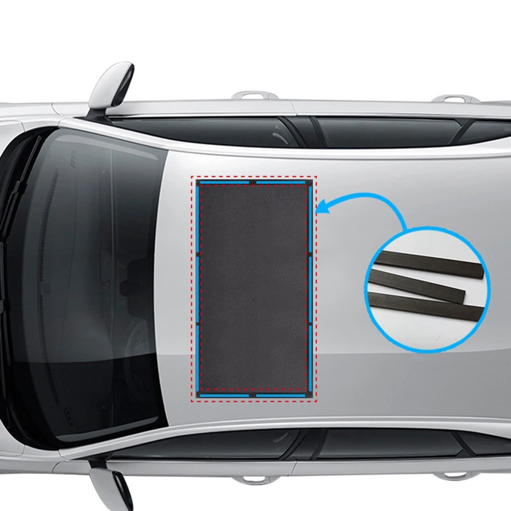 通気性のあるメッシュ素材を使用した、磁石で取り付け可能な車用サンルーフ用日よけネット。断熱性と眩しさの軽減効果があります。