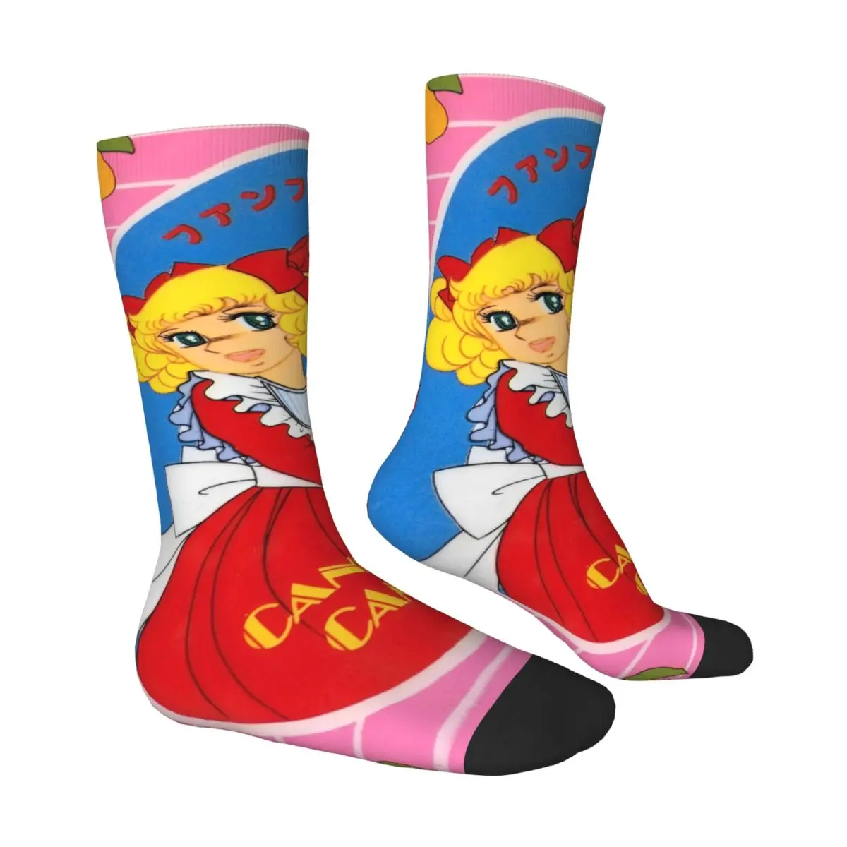 Adults Men Socks Candy Candy And Terry Anime Stockings Winter Trendy Warm Soft Socks Custom Running Sports Non Slip Socks