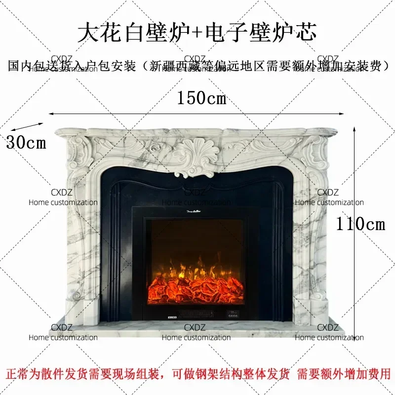 XX Natural marble fireplace large white fireplace living room entrance stone carving fireplace cabinet