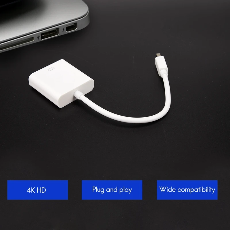 Per MacBook Air Pro iMac Mac Mini Thunderbolt Mini DisplayPort Display Port Mini DP a VGA Cable Adapter 1080P (bianco)