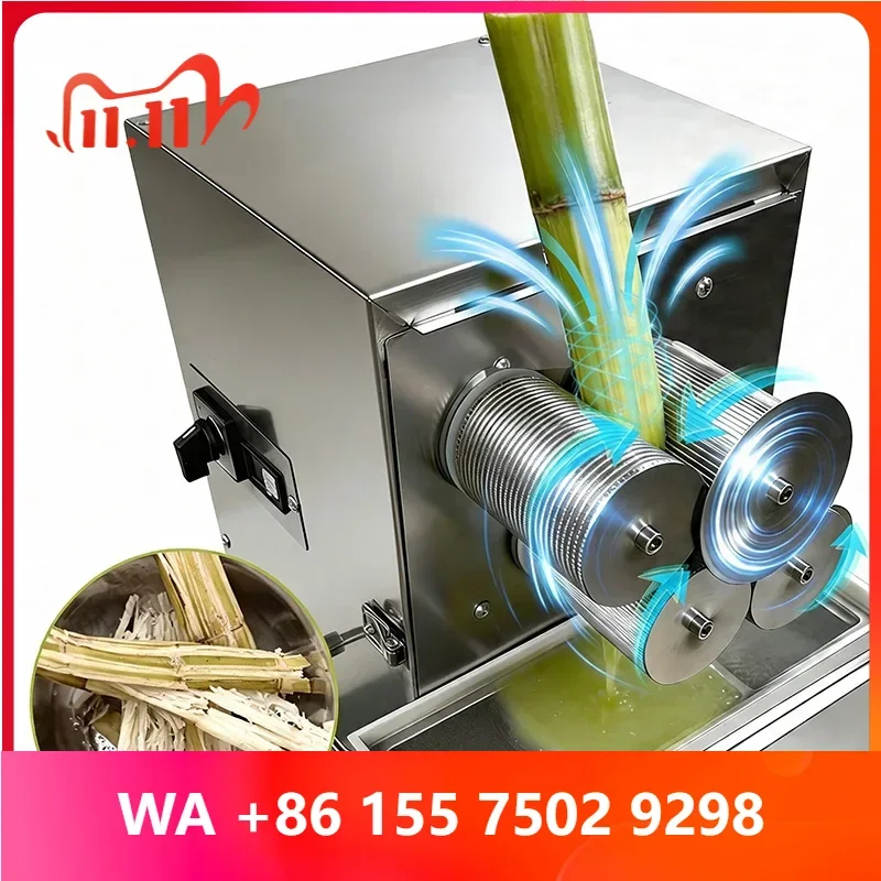 Stainless Steel ertical Sugarcane Juir—Dual Supp (Plug-in/24 )—Four-Roller Pressing ≥95% Jui Yield