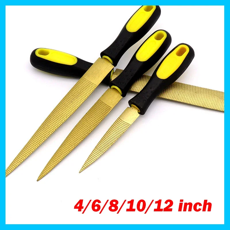 1Pcs Carbon Steel Rasp File Carpenter Professional Wood Tools Golden 4/6/8/10/12 inch