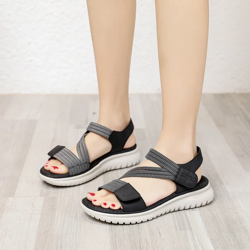 New High Quality Summer Women Sport Sandals Plus Size 36-41 Soft Beach Shoes Fashion Flat Female Slippers