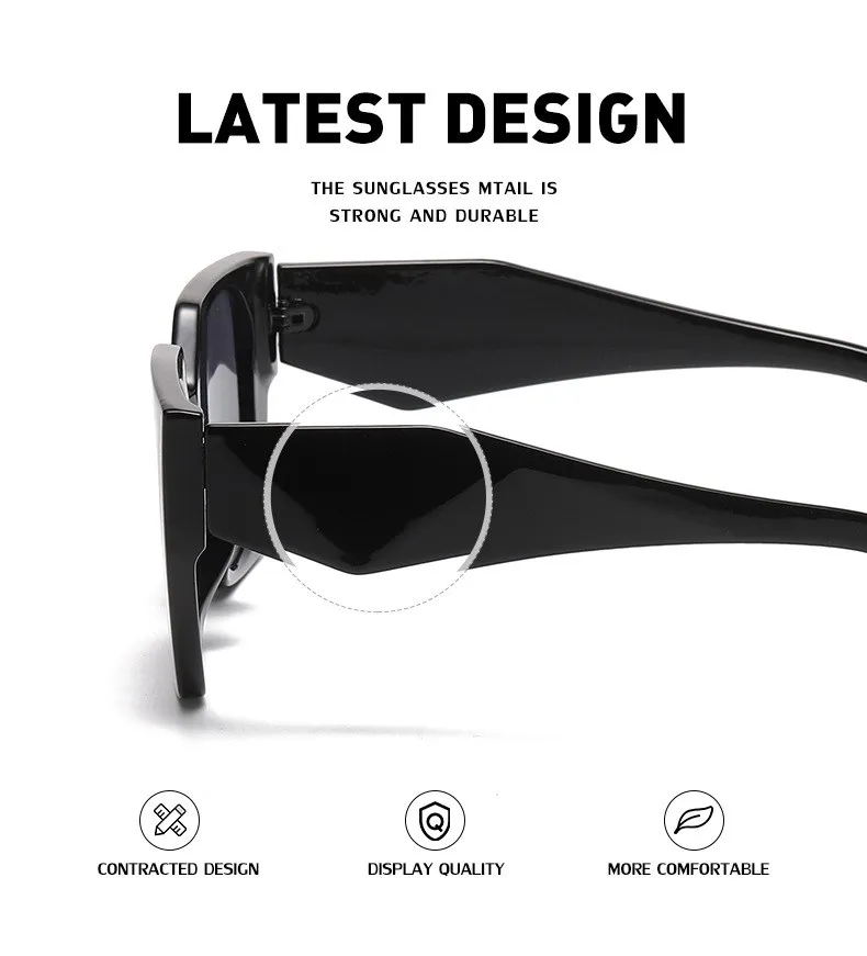 Mode Cat Eye Sonnenbrille Frauen 2025, Luxus Marke Design Vintage Quadrat Punk Sonnenbrille Für Damen Shades Retro Brillen UV400 – Detail 5