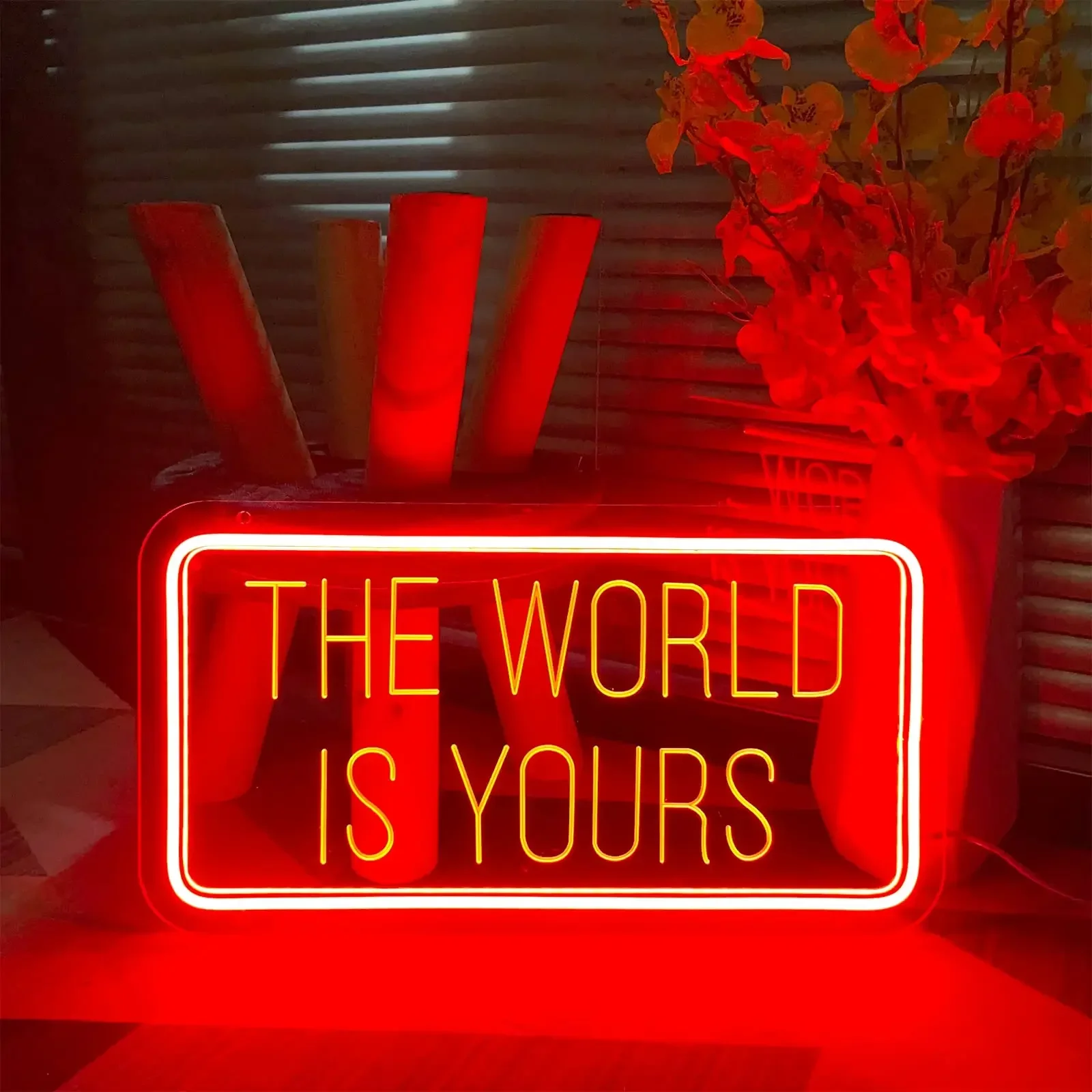 12 Colors The World Is Yours Neon Sign Carve Personal Custom Made Led Light For Gaming Room Decoration Neon Letters on The Wall