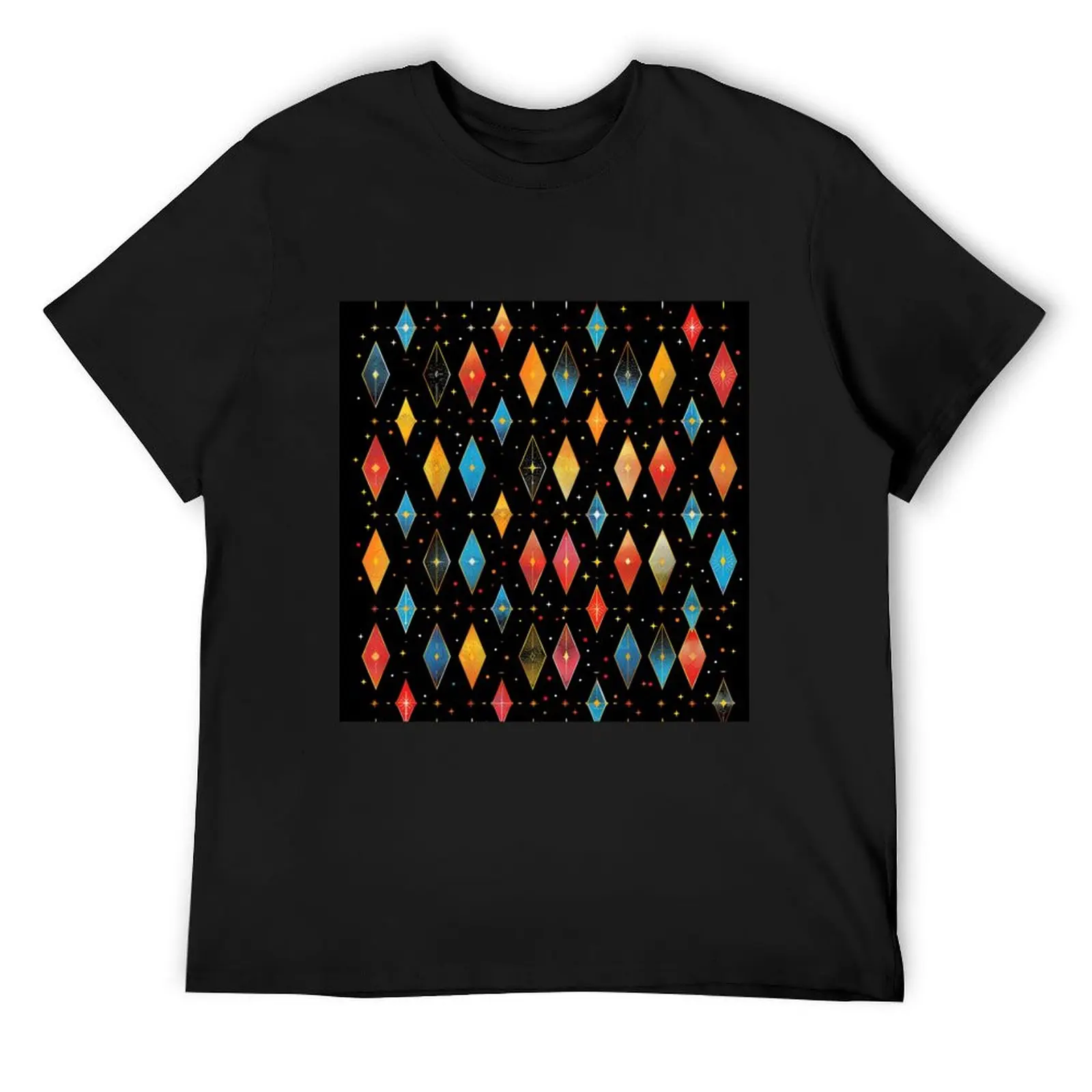 

Luminescent Diamond Star Pattern T-Shirt vintage anime shirt cheap stuff blanks Luxury man black t shirts for men