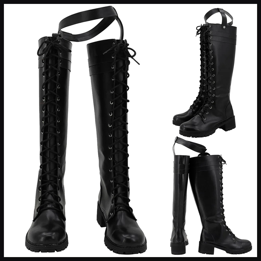 

Gensh Impact Lyney Cosplay Shoes Boots Men Roleplay Game Character Long Black Boots Custom Made Halloween Footwear Male