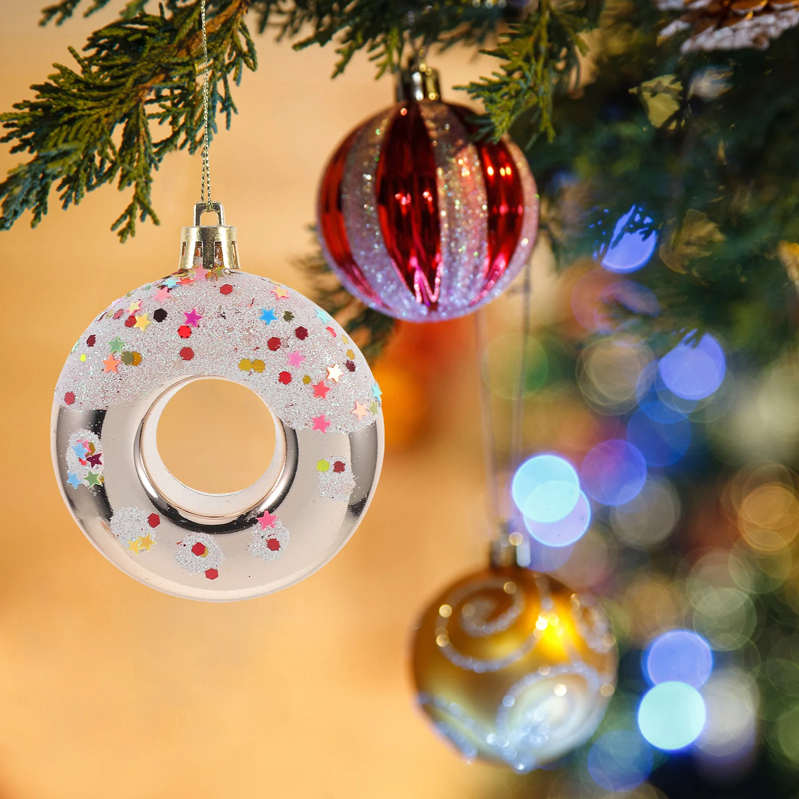 

4pcs Christmas Ball Hanging Decor Winter Party Ornaments For Xmas Tree Door Wall Window Porch Home Decoration Supplies