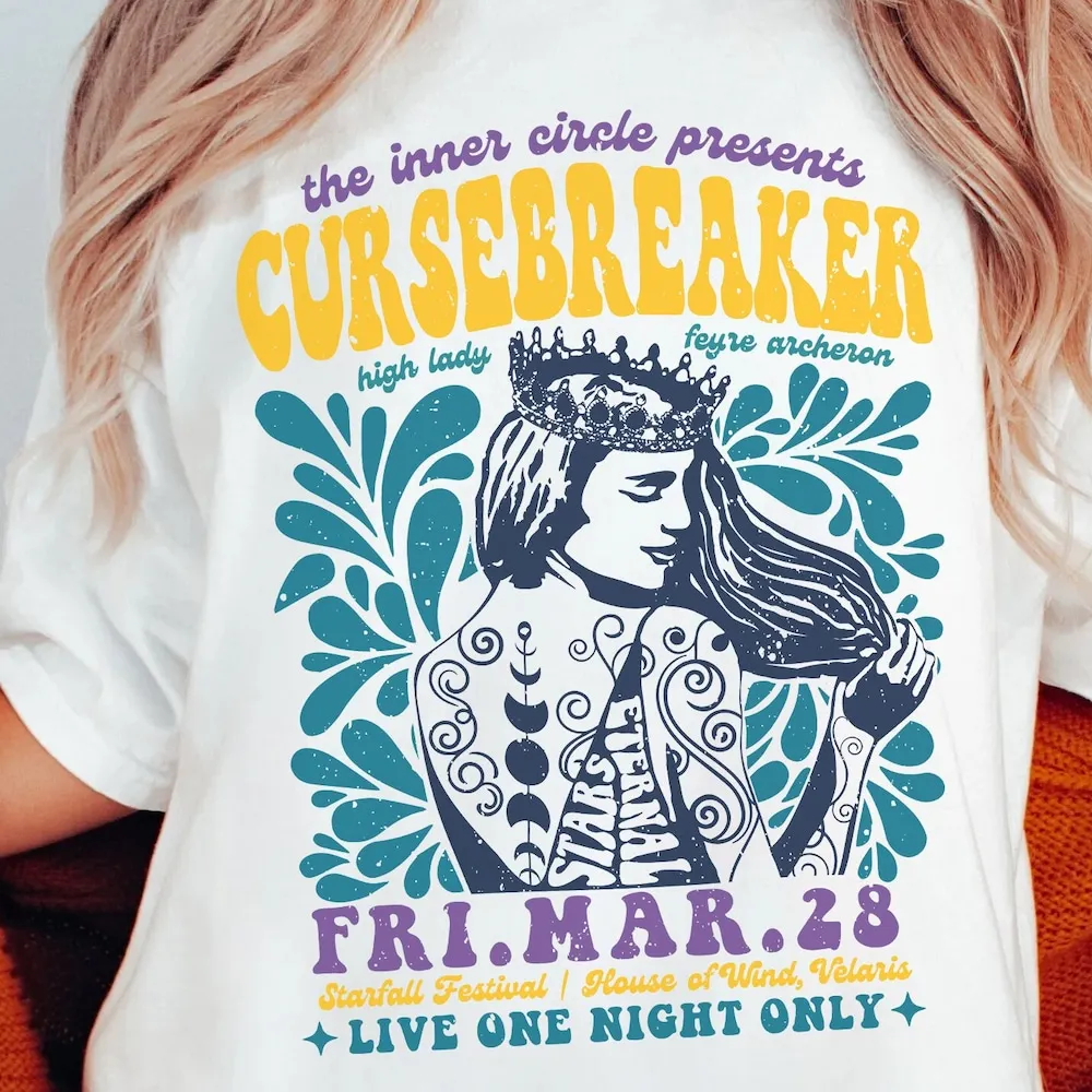 Cursebreaker Vintage Concert T Shirt Officially Licensed Sarah J Maas Sjm Acotar Mist And Fury Rhysand Fangirl High Lady