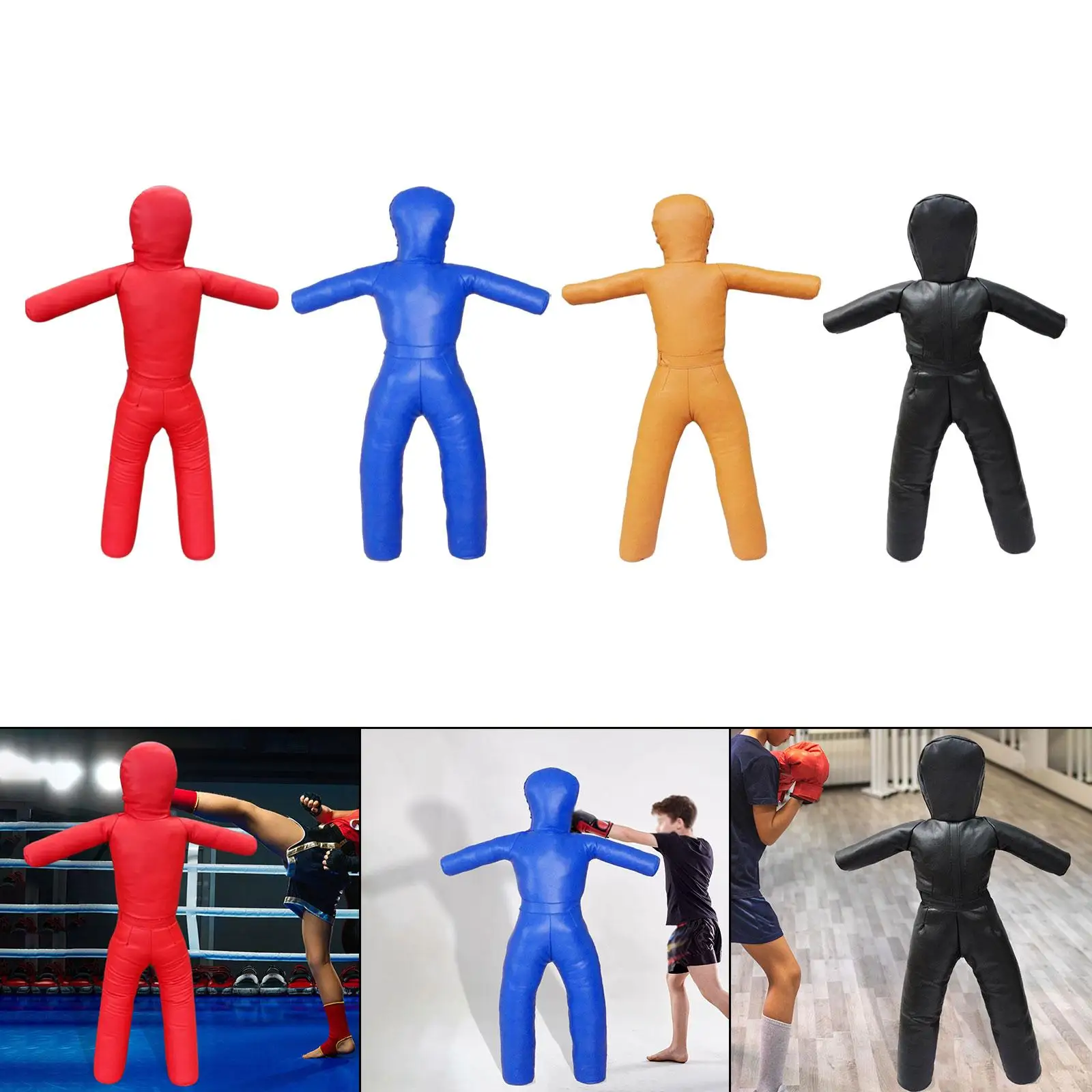 

Grappling Training Dummy Boxing Equipment Unfilled Mannequin Sturdy Multiuse Kickboxing Training Prop PU Leather 130cm