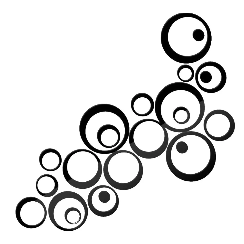 

24pcs Mirror Acrylic Restaurant Decals Circle Wall Hanging Decor For Home Office Bedroom Living Room Wall Art Decals