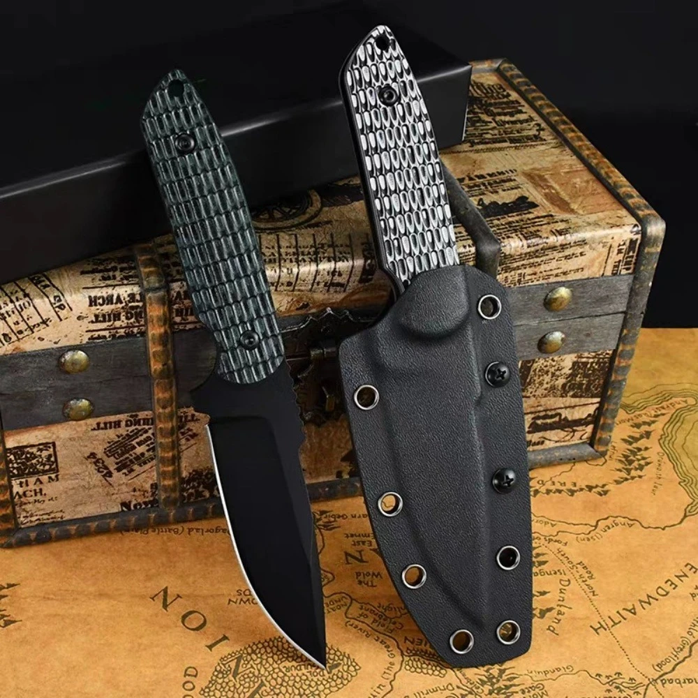 Rockeye التكتيكية بقاء شفرة مثبتة سكين مع K غمد البرية بقاء الدفاع الطوارئ الإنقاذ متعددة الأغراض EDC السكاكين