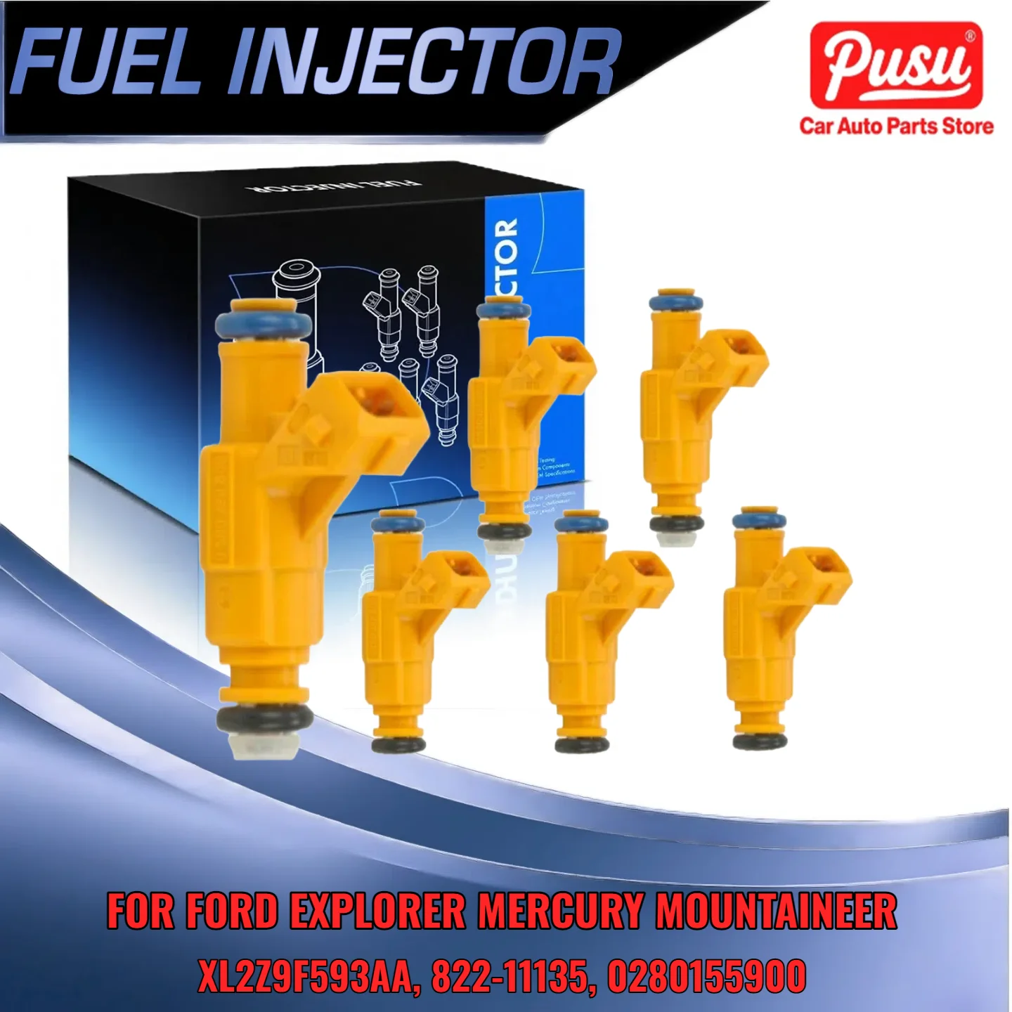 

For Ford Mercury 4.0L V6 Fuel Injectors 6Pcs Set 0280155900 XL2Z9F593AA Fit Explorer Mountaineer 1999-2001