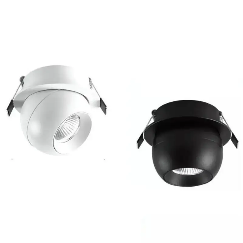 Spot lumineux LED rotatif encastrable pour le plafond, éclairage d'intérieur, lumière à intensité réglable, 10W