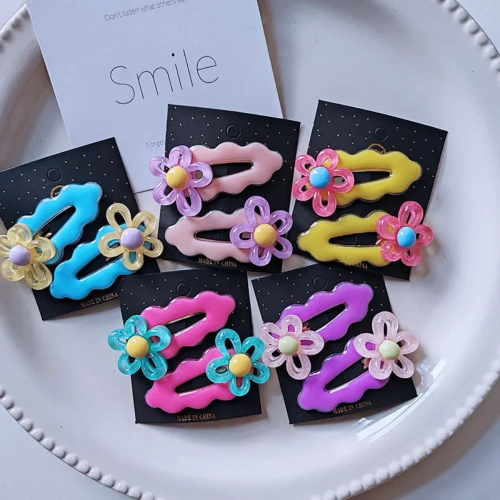 2pc Hot Sweetly Colorful Flower BB Hairpin Hair Side Clips for Women Girls Kids Child Gift Hair Accessories Headwear Ornament